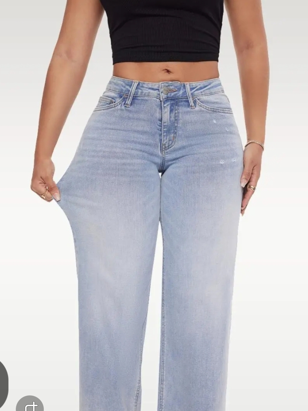 Oneso Light Blue High-Rise Wide Leg Jeans, Sz29